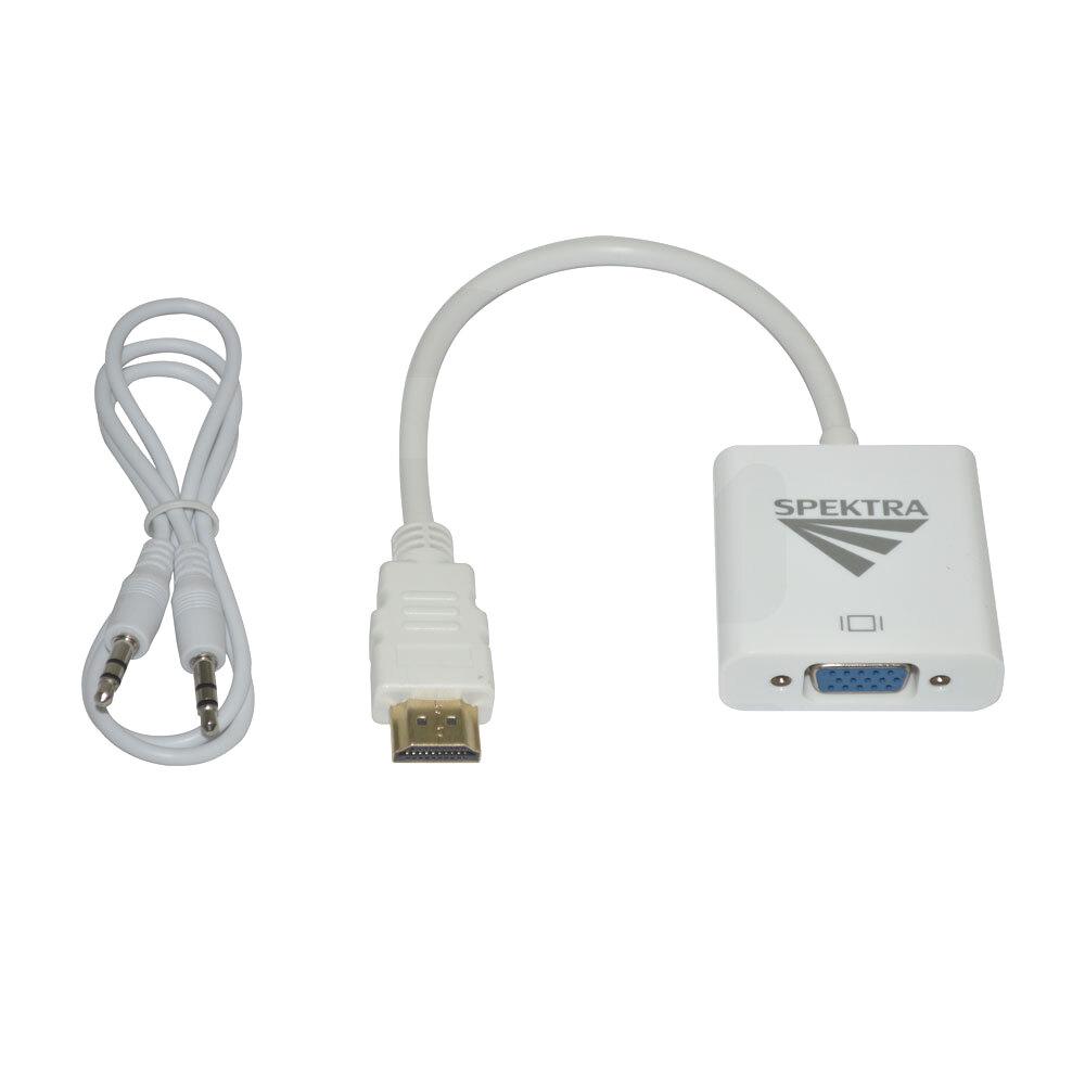 Adaptador HDMI macho a VGA hembra blanco