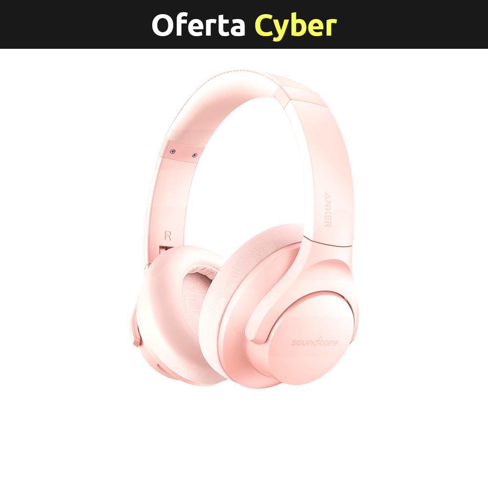 Audífonos Over Ear Noise Cancelling Hibrida Q20i Rosa