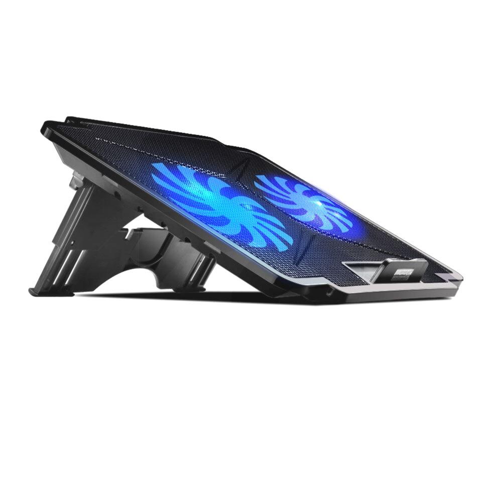 Base para Notebook refrigerante con 2 ventiladores (BN-400) hasta 15.6" - Negro