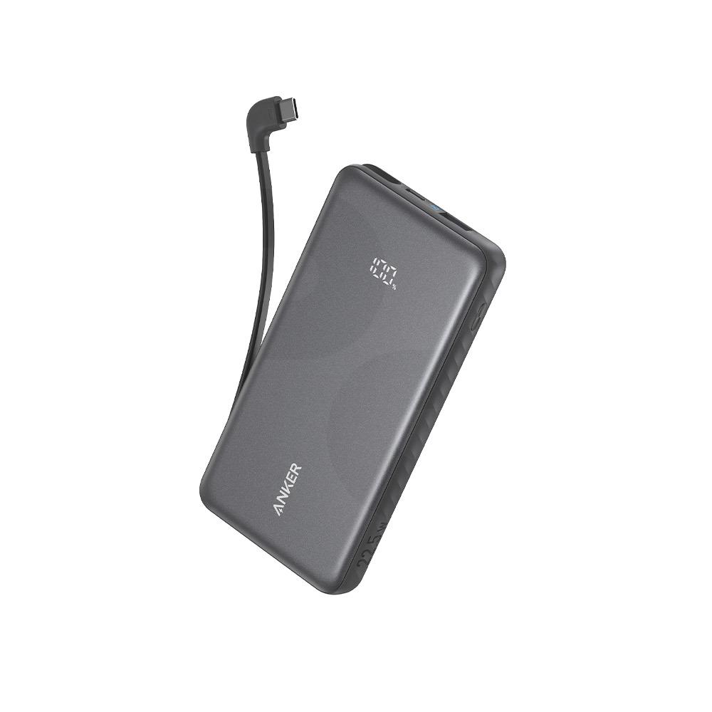 Bateria Power Bank 10K, 22.5W, Built-In USB-C Cable Negro
