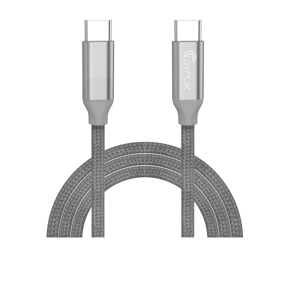 Cable Carga Rápida Gyrux Tipo-C a Tipo-C 60W 1.5 m Gris 