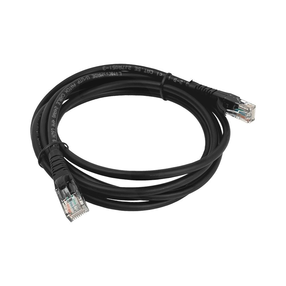 Cable UTP Cat5e + Conectores RJ45 - 2mt Negro