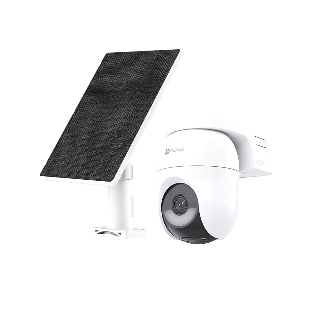 Cámara Seguridad IP 2K+ WiFi de Exterior 360° CB8C Con Bateria Lite 4MP con luz y audio + Panel Solar 5W