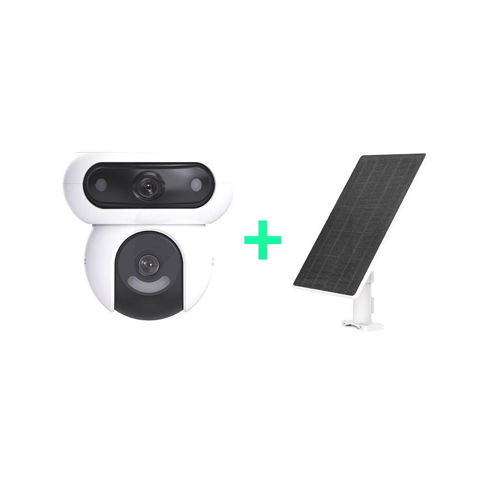 Cámara Seguridad IP Exterior 4G Doble Lente + Panel Solar 8W 2K 4MP