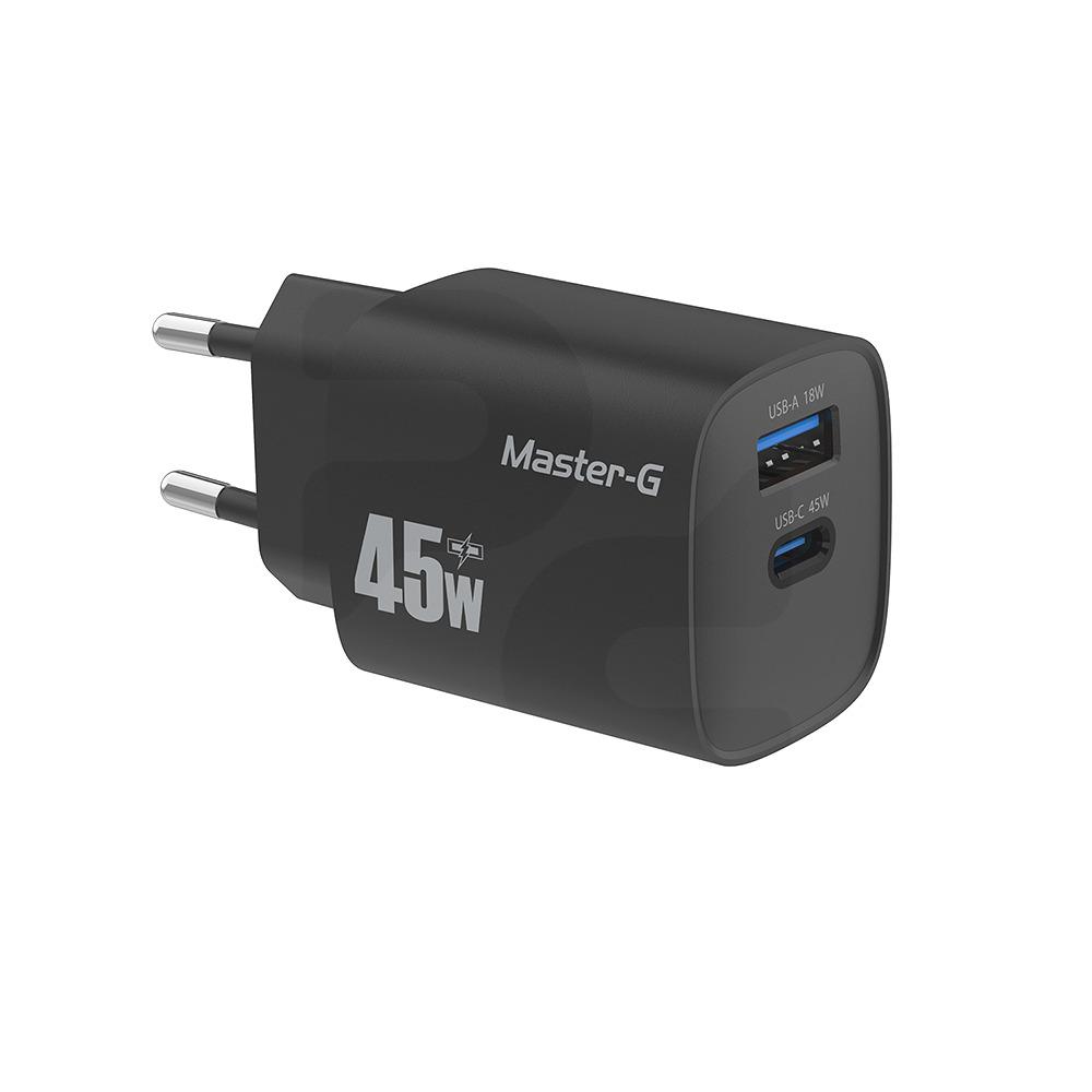 Cargador de pared 45W cable incluido(1xUSB-C 1xUSB-A)