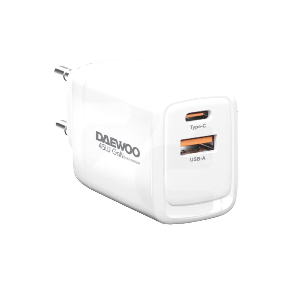 Cargador de Pared Daewoo Tipo C 45W A+C Blanco
