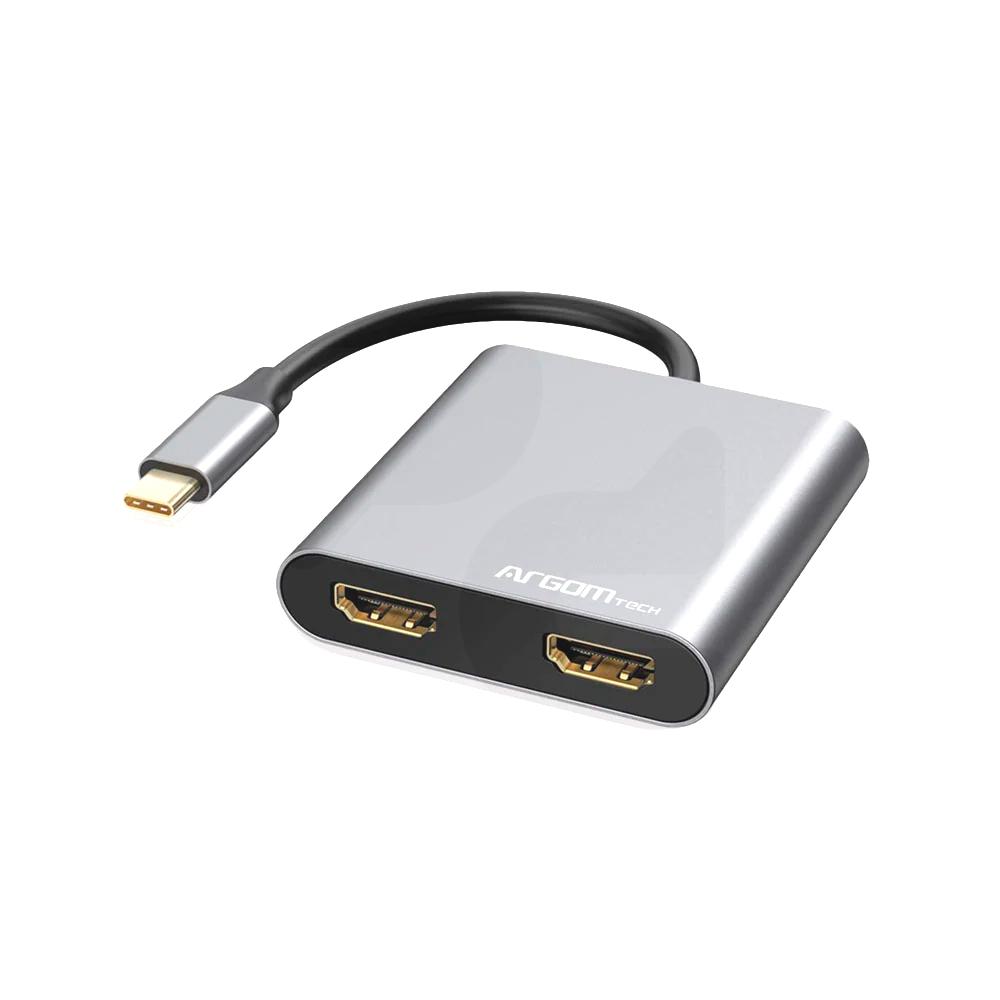 Hub de 4-puertos USB 3.0 - USB C- 2 x HDMI - USB C carga / Tipo-C