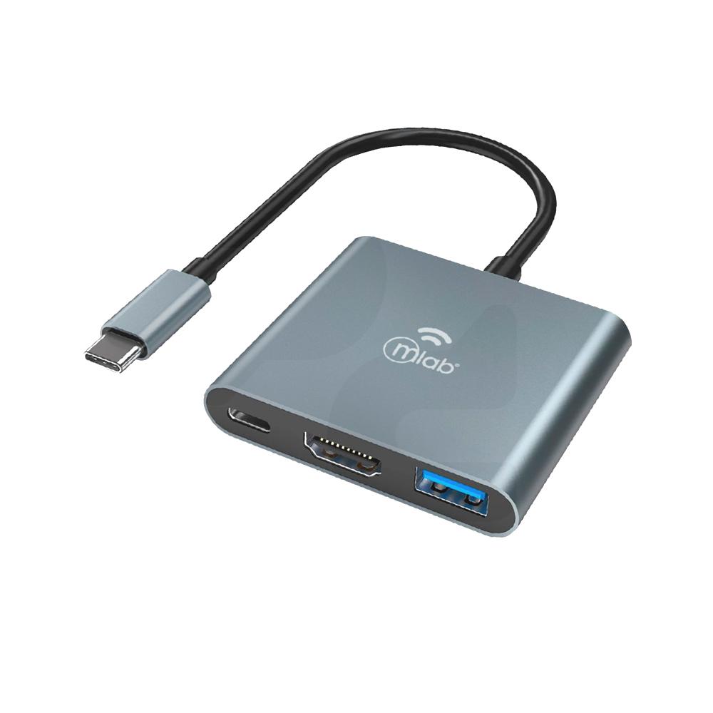 Hub USB-C 3 Puertos HDMI + 1PD100W + 1USB3.0
