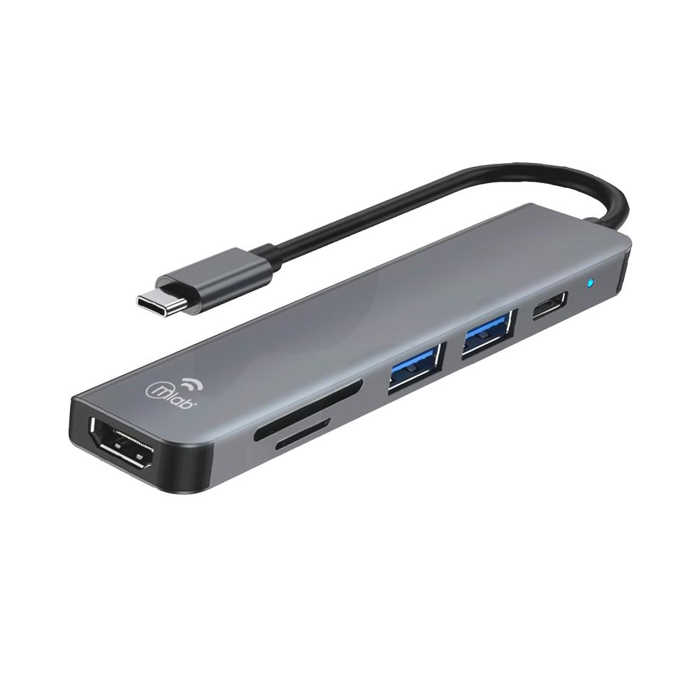 Hub USB-C 6 Puertos HDMI + SD/TF CARD + PD100W + 2USB2.0