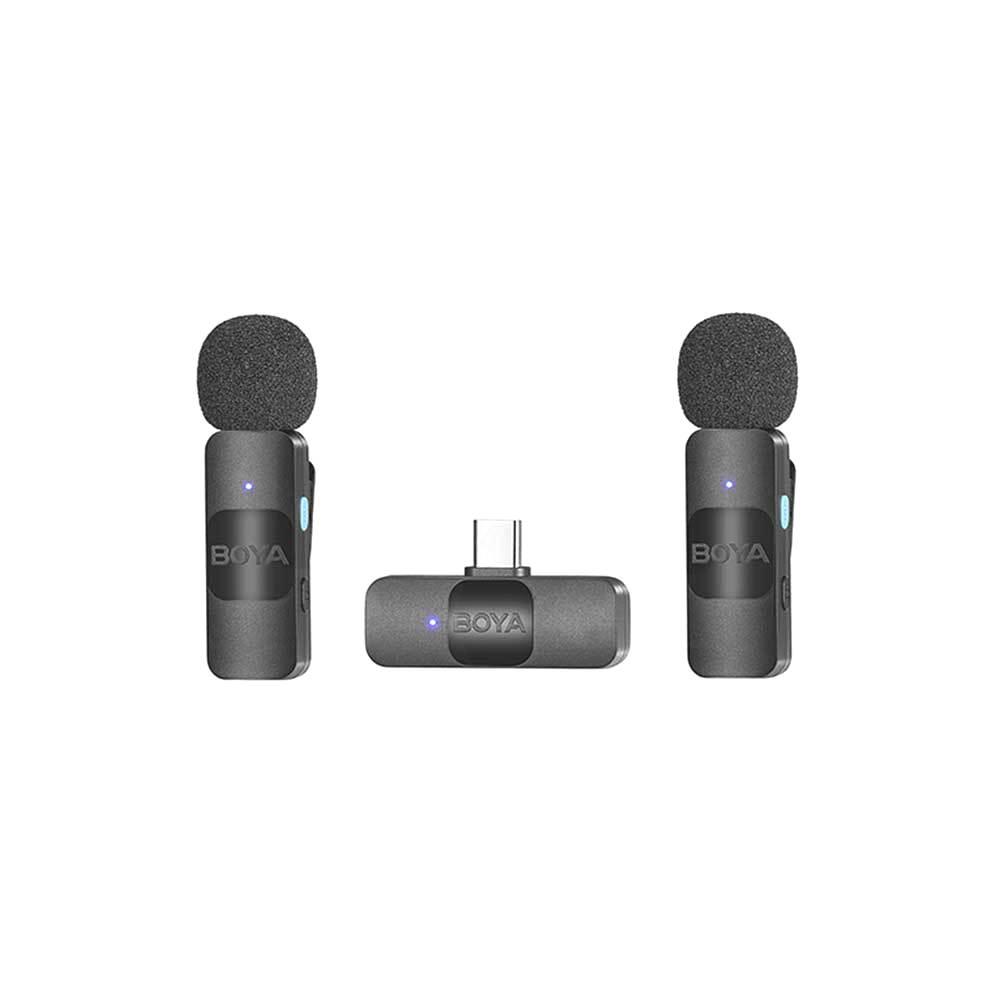 Micrófono Inalámbrico Doble Ultra Compacto y Portable 2.4GHz Conector USB-C Boya BY-V20 