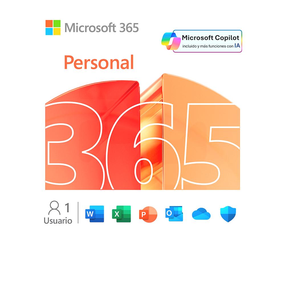 Microsoft 365 Personal (12 meses) - 1 usuario - Compatible con PC/Mac/iPhone/Tablet + 1TB OneDrive. Requiere activación. [Código digital]