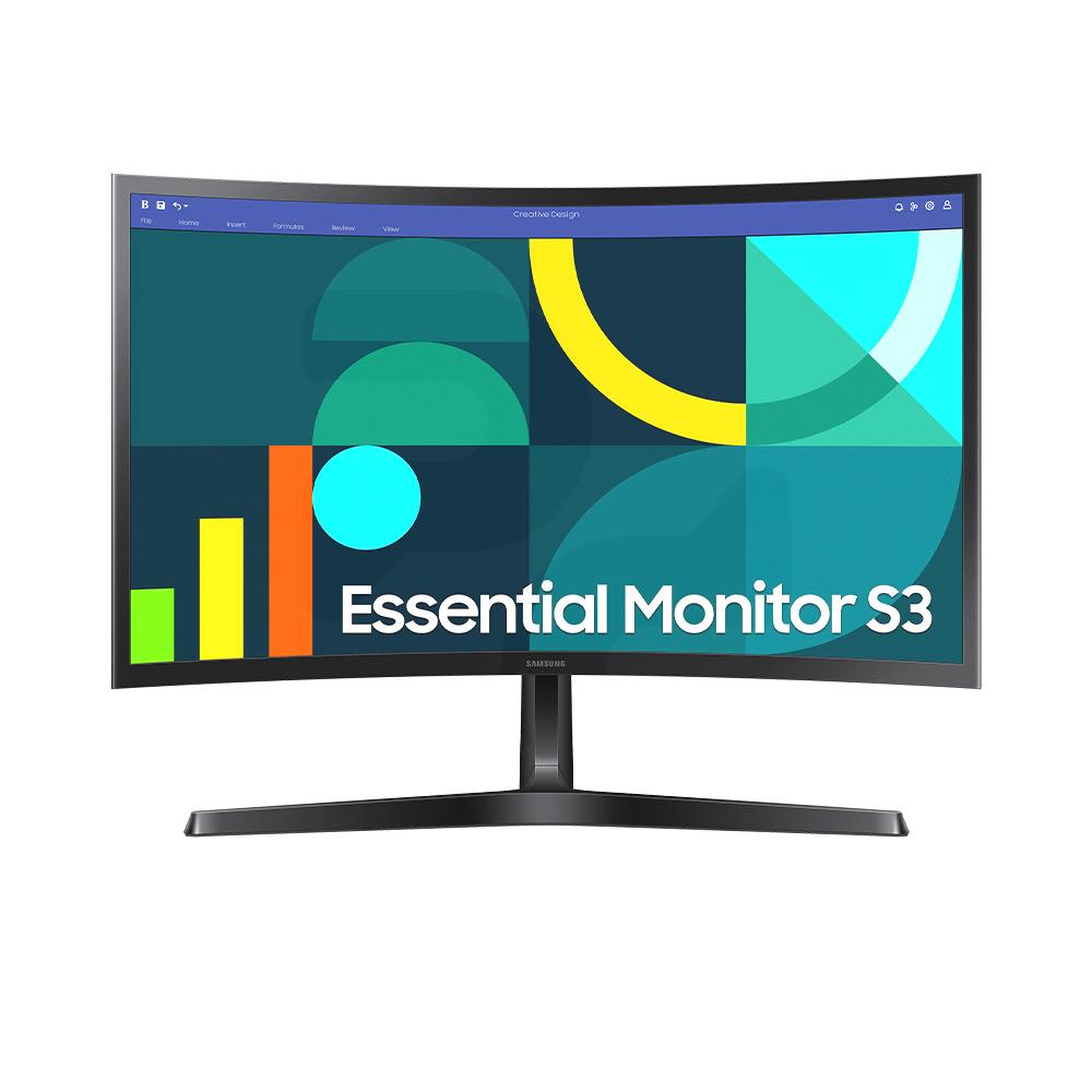 Monitor Samsung Curvo 24", FHD, 100Hz, VA, 4ms, Essential Monitor S3 LS24D366GALXZS