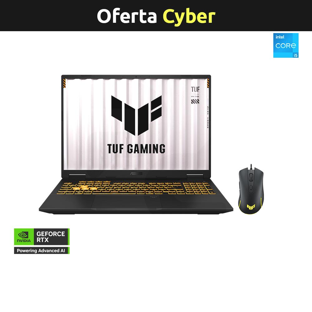 Notebook Gamer TUF Gaming 16 Intel Core i5-14450HX NVIDIA RTX 5050 16" 144Hz 16GB RAM 512GB SSD Windows 11 Home Negro FX610JH-TU119W
