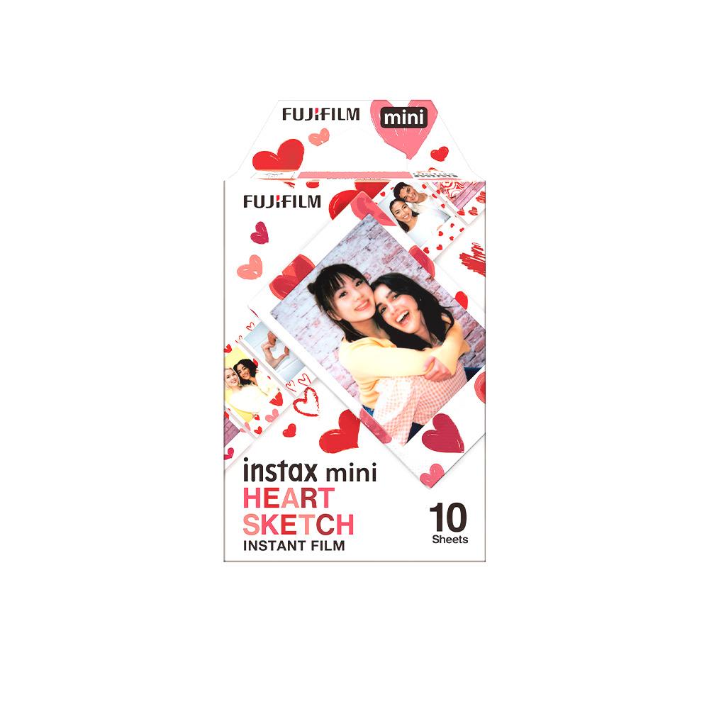  Papel Fotográfico Instax Mini Heart Sketch 10 Fotos