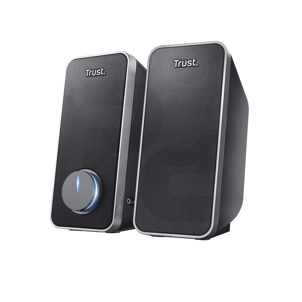 Parlante PC Trust Arys 2.0, Sonido Estéreo, Conexión USB y 3.5mm, Negro