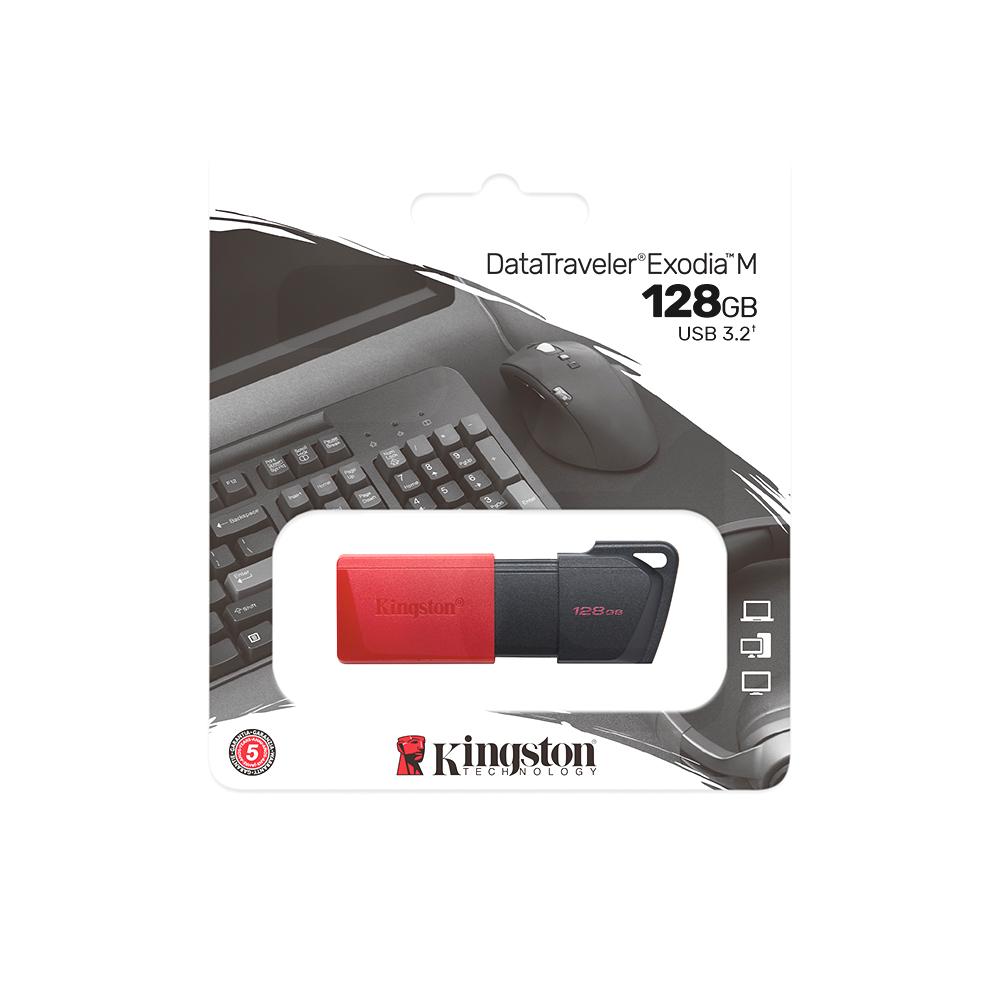 Pendrive 128GB USB 3.2 Gen1 DataTraveler Exodia M Negro/rojo