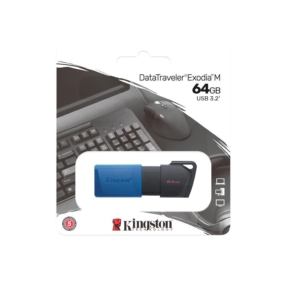 Pendrive 64GB USB 3.2 Gen1 DataTraveler Exodia M Negro/azul