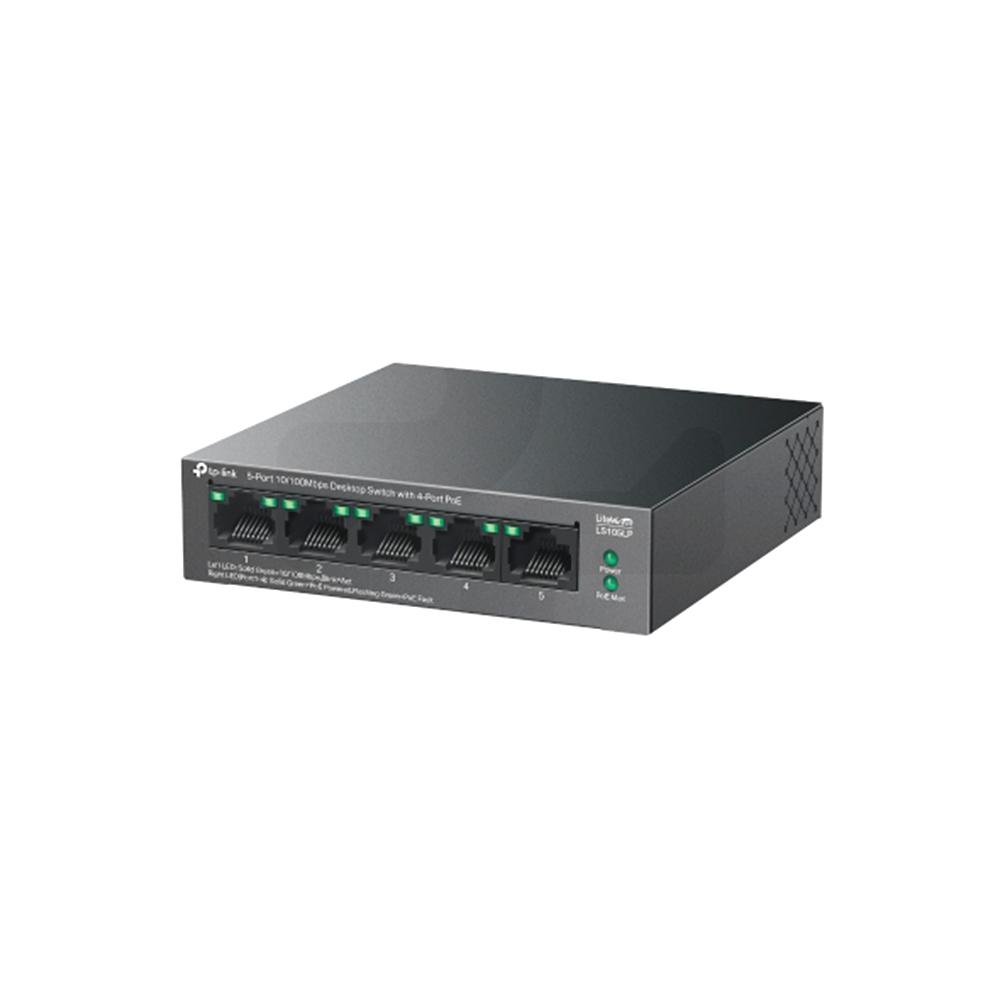 Switch TP Link de Escritorio 5 Puertos 10/100Mbps con 4 puertos PoE