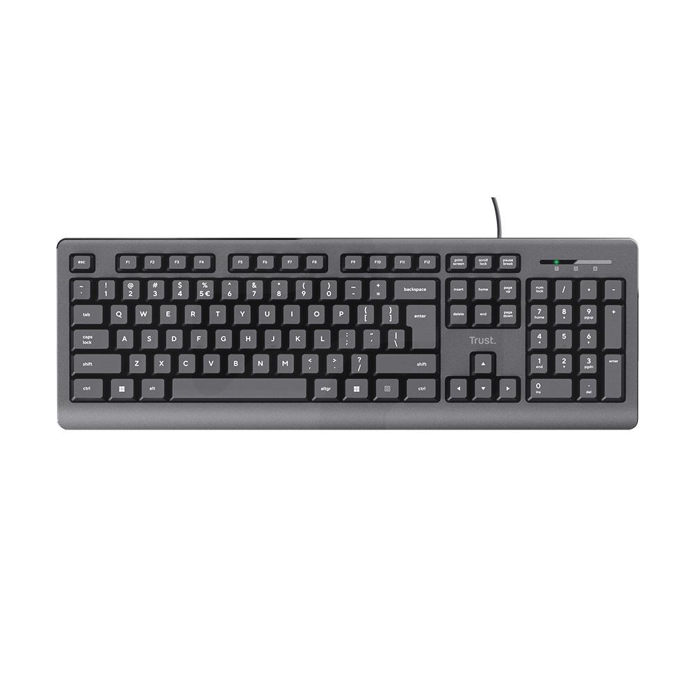 Teclado Alámbrico Resistente a Derrames Silencioso Primo - Negro