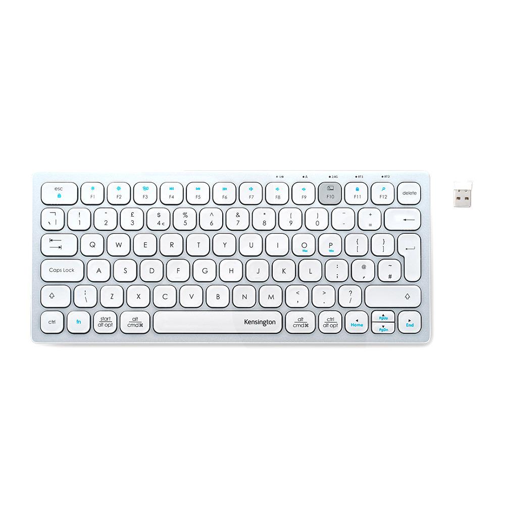 Teclado Compacto Multidispositivo Inalámbrico Dual Wireless Bluetooth Blanco