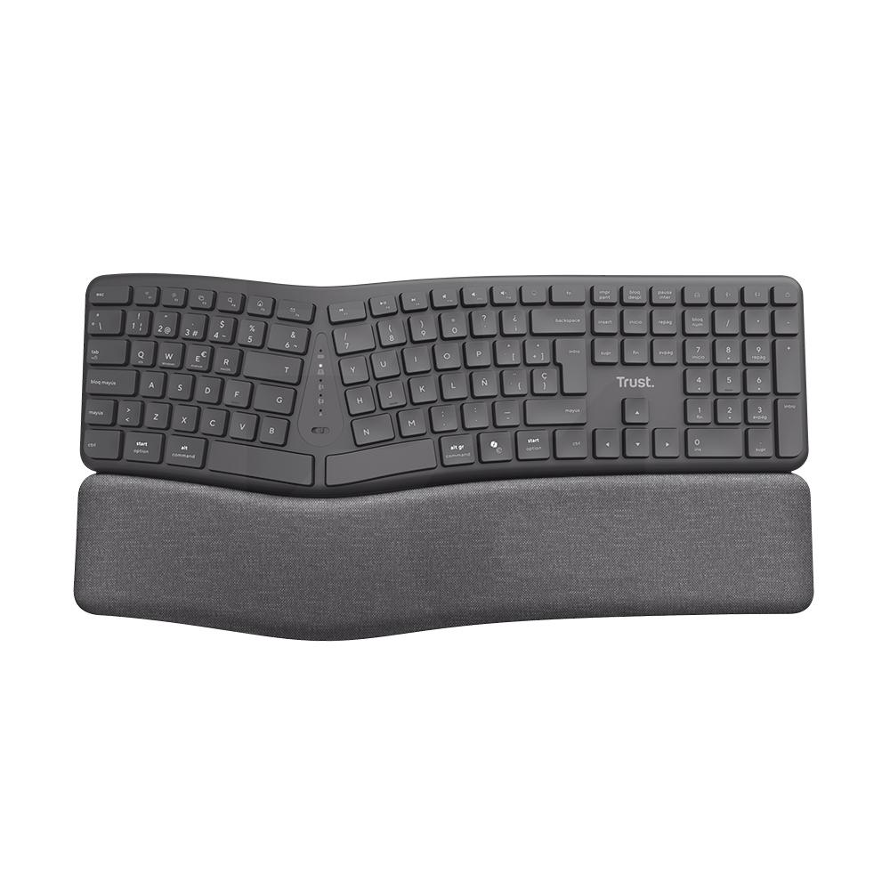 Teclado Inalámbrico Ergonómico Multidispositivo Keyra - Negro
